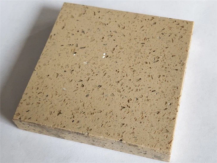 Beige Sparkling Quartz Stone Slab (2)
