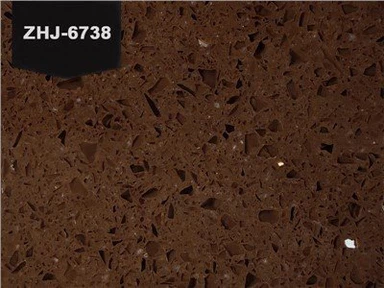 Losa de piedra de cuarzo marrón café con brillo