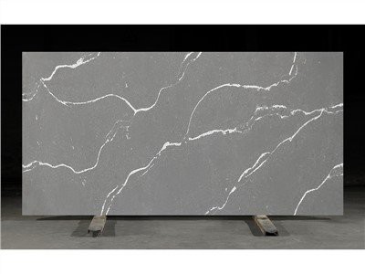 Losa de piedra de cuarzo de aspecto de mármol con efecto concreto