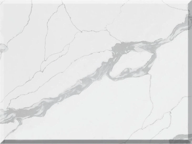 White Calacatta Quartz Countertop Slab (3)